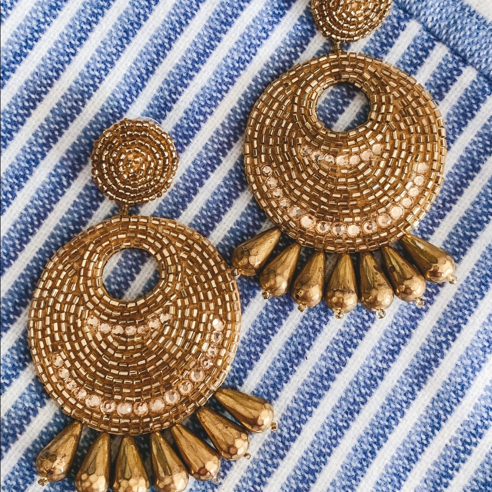 Kenneth Jay Lane Gold Hoop Earrings